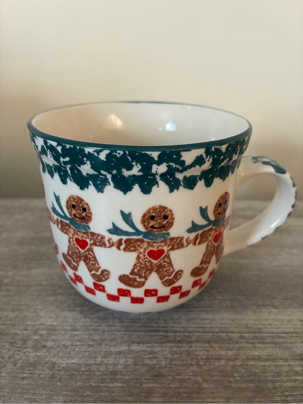 Set of 4 Folk Craft Gingerbread Christmas Mugs by Tienshan